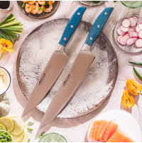 Кухарський ніж Arcos Brooklyn 210 мм | Професійний, нержавіюча сталь Nitrum, блакитний | BU HORECA