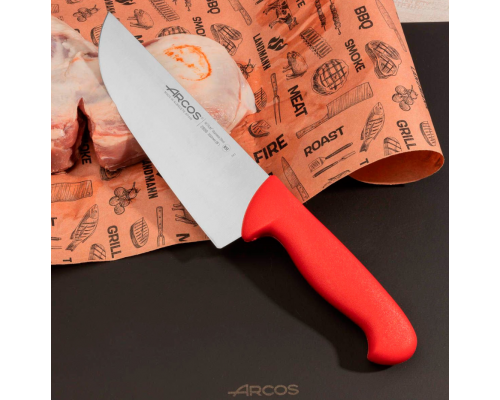 Ніж м'ясника Arcos 2900 200 мм | Професійний, обробний, нержавіюча сталь, червоний | BU HORECA