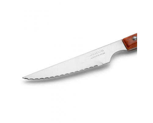 Ніж столовий стейковий Arcos | Дерев'яна ручка, нержавіюча сталь, коричневий | BU HORECA