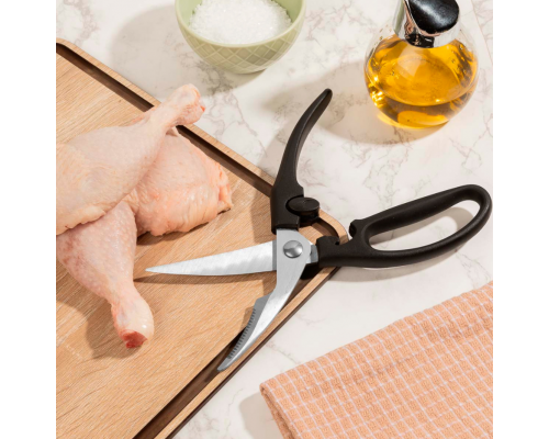 Кухонні ножиці для птиці Arcos 240 мм | Професійні, нержавіюча сталь, чорні | BU HORECA