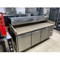 Стол для пиццы холодильный TEFCOLD PT1300 Гранитная столешница, 3 двери, 580л | BU HORECA