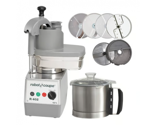 Кухонний процесор Robot Coupe R 402 (з 6 дисками) | 4.5 л, 1500 об/хв, 550 Вт, овочерізка-куттер | BU Horeca