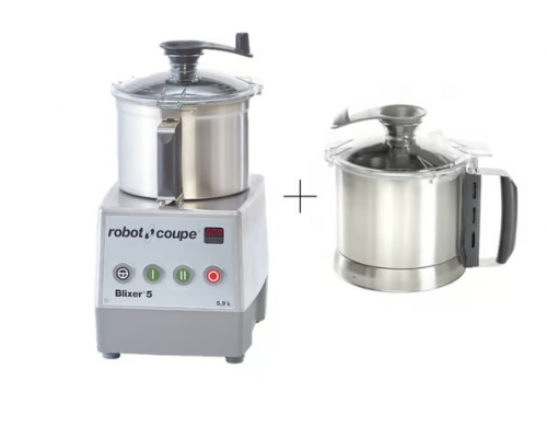 Бліксер Robot-Coupe Blixer 5 - 2V (2 чаші) | Професійний, 5.9 л, 3000 об/хв, 380 В, з додатковою чашею | BU Horeca