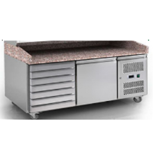 Стіл холодильний для піци (Саладетта) | Граніт, 1 двері + касетниця, +2°...+8°C, 390 л | BU Horeca