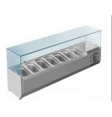 Вітрина для топінгу 1500 мм | Професійна, 7хGN 1/4, +0°...+10°C, 120 Вт | BU Horeca