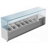 Вітрина для топінгу 2000 мм | Професійна, 10хGN 1/4, +0°...+10°C, 120 Вт | BU Horeca