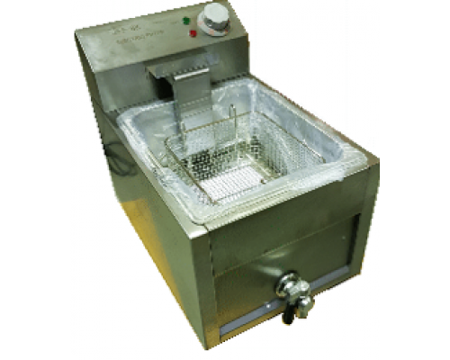 Фритюрниця електрична (Настільна) | Професійна, 8 л, з краном, 260°C, 2.5 кВт | BU Horeca