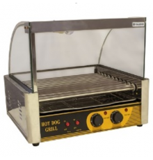 Гриль роликовий зі склом та дверима | Професійний, 10 роликів, 460 мм, 1.5 кВт | BU Horeca