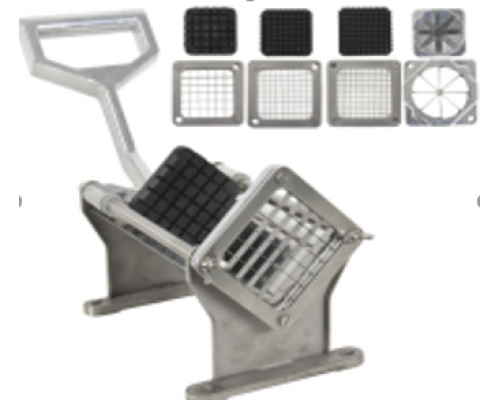 Апарат для нарізки картоплі (Чіпси/Фрі) | Професійний, 4 комплекти ножів, 7/10/14 мм, нержавіюча сталь | BU Horeca