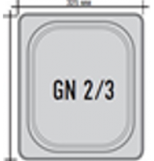 Гастроємність GN 2/3 (353х325 мм, H=65) | Професійна, Inoxtech | BU Horeca