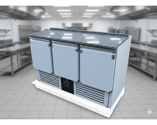 Стіл холодильний 3 двері саладета GGMgastro SAG147OG 