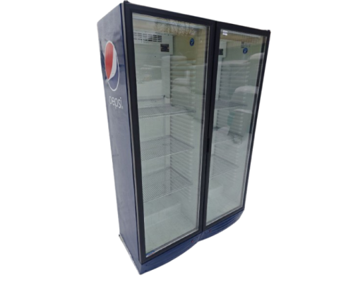 Шафа холодильна 2 двері скло Frigoglass s 514  | Професійна, +2°...+10°C, нержавіюча сталь | BU HORECA