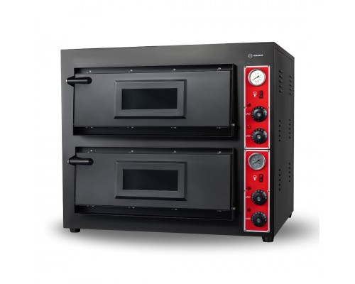 ПІЧ ДЛЯ ПІЦИ HURAKAN HKN-HEP2, 2 РІВНЯ 380 В | Професійна, Місткість 4+4 шт, нержавіюча сталь | BU HORECA