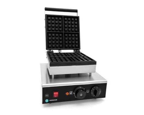 Вафельниця HURAKAN HKN-GES2M (4 квадратні вафлі) | Антипригарне покриття | BU HORECA