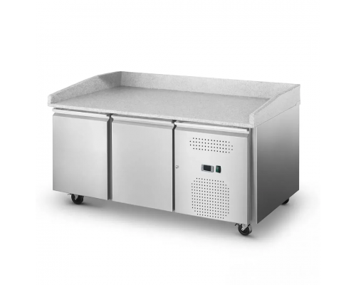 Стіл холодильний для піци HURAKAN HKN-GXPZ2GR | 2-дверний, Гранітна стільниця | BU HORECA
