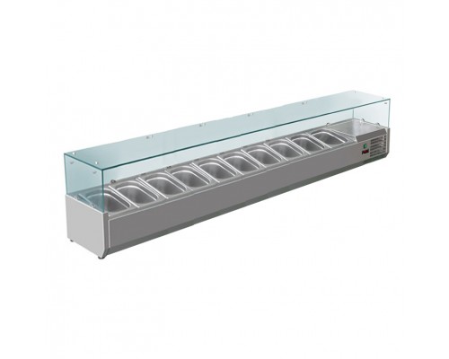 Холодильна вітрина-надставка HURAKAN HKN-GXD2000GC | 2000мм, 10xGN 1/4, Зі склом | BU HORECA