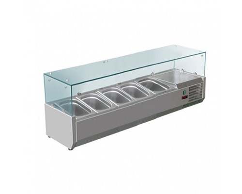 Холодильна вітрина-надставка HURAKAN HKN-GXD1500GC | 1500мм, 7xGN 1/4, Зі склом | BU HORECA