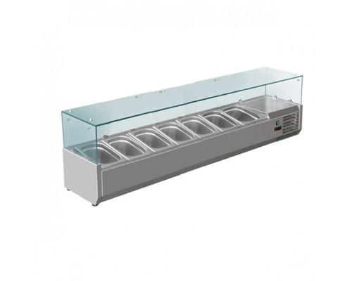 Холодильна вітрина-надставка HURAKAN HKN-GXD1800GC | 1800мм, 8xGN 1/4, Зі склом | BU HORECA