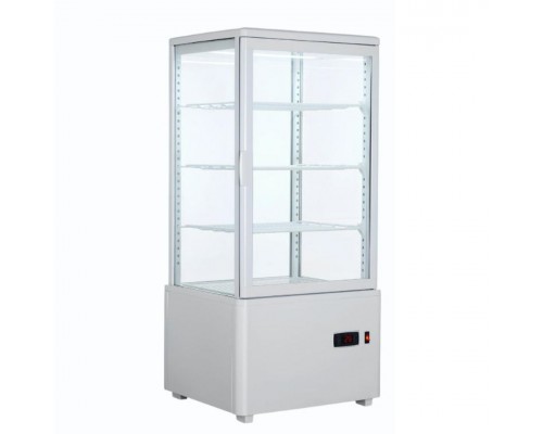 Вітрина холодильна HURAKAN HKN-UPD78W WHITE | 78 л, LED, 4-стороннє скло | BU HORECA