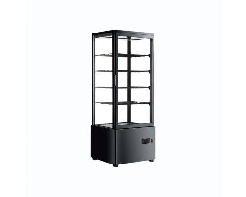 Вітрина холодильна HURAKAN HKN-UPD98B BLACK | 98 л, LED, 4 полиці | BU HORECA
