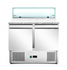 Саладета Hurakan HKN-PZLGV2S 2-х дверна з гранітною поверхнею і склом