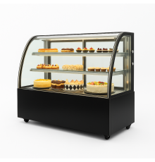 Вітрина кондитерська холодильна Hurakan HKN-LPD210 Black (1,2 м, кругла)