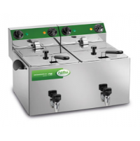 Фритюрниця подвійна FAMA MFR280R | 8+8 л, З кранами, Професійна | BU HORECA