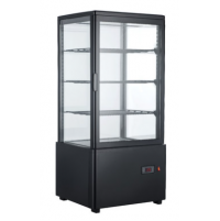 Холодильная витрина HURAKAN HKN-UPD78B BLACK | 78 л, LED, 4-стороннее стекло | BU HORECA