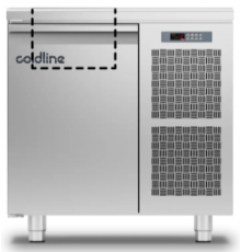 Холодильний стіл Saladette GN | 1 двері, 130 л, -2°...+8°C, зі стільницею та бортом, H 760 мм, Клас A | BU HORECA