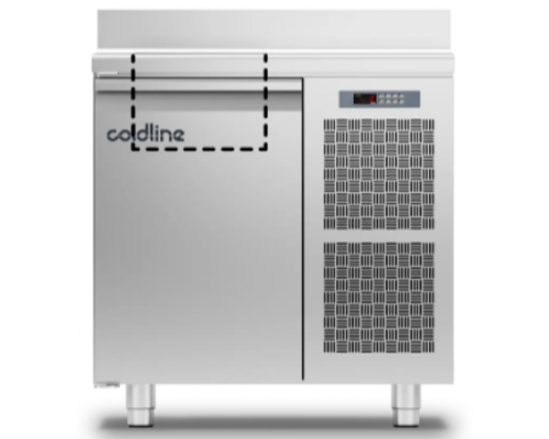 Холодильний стіл Saladette GN | 1 двері, 110 л, -2°...+8°C, зі стільницею та бортом, H 660 мм | BU HORECA