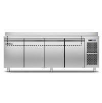 Холодильний стіл Saladette GN | 4 двері, 599 л, -2°...+8°C, зі стільницею та бортом, H 710 мм | BU HORECA