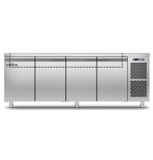 Холодильний стіл Saladette GN | 4 двері, 599 л, -2°...+8°C, зі стільницею, H 710 мм | BU HORECA