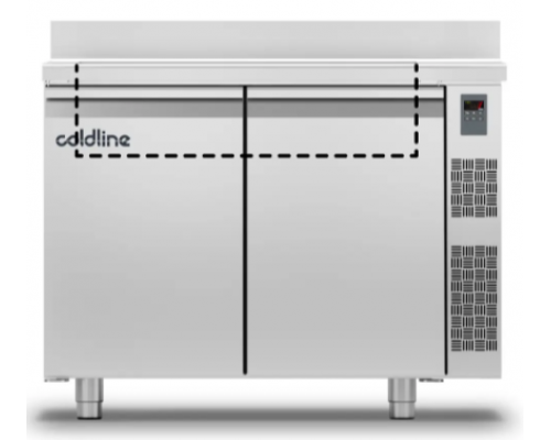 Холодильний стіл Saladette GN | 2 двері, 303 л, -2°...+8°C, зі стільницею та бортом, H 760 мм, під виносний холод | BU HORECA