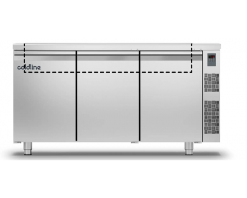 Холодильний стіл Saladette GN | 3 двері, 440 л, -2°...+8°C, зі стільницею, H 710 мм, під виносний холод | BU HORECA