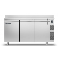 Холодильний стіл Saladette GN | 3 двері, 476 л, -2°...+8°C, зі стільницею та бортом, H 760 мм, під виносний холод | BU HORECA