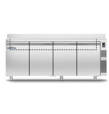 Холодильний стіл Saladette GN | 4 двері, 599 л, -2°...+8°C, зі стільницею та бортом, H 710 мм, під виносний холод | BU HORECA