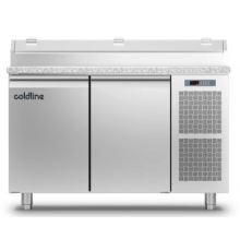 Холодильний стіл Prep-station GN1/1 | 2 двері, 303 л, -2°...+8°C, гранітна стільниця GN1/3, H 760 мм | BU HORECA