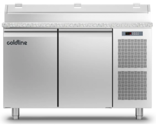 Холодильний стіл Prep-station GN1/1 | 2 двері, 303 л, -2°...+8°C, гранітна стільниця GN1/6, H 760 мм | BU HORECA