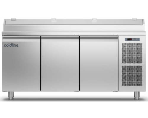 Холодильний стіл Prep-station GN1/1 | 3 двері, 440 л, -2°...+8°C, зі стільницею GN1/3, H 710 мм | BU HORECA