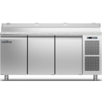 Холодильний стіл Prep-station GN1/1 | 3 двері, гранітна стільниця GN1/6, H 760 мм | BU HORECA