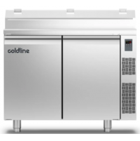 Холодильный стол Prep-station GN1/1 2 двери, 280 л, -2°...+8°C, нержавеющая столешница GN1/3, H 710 мм, под выносной холод | BU HORECA