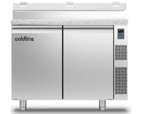Холодильний стіл Prep-station GN1/1 | 2 двері, 280 л, -2°...+8°C, гранітна стільниця GN1/3, H 710 мм, під виносний холод | BU HORECA
