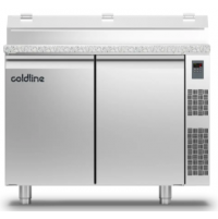 Холодильний стіл Prep-station GN1/1 | 2 двері, 303 л, -2°...+8°C, гранітна стільниця GN1/3, H 760 мм, під виносний холод | BU HORECA