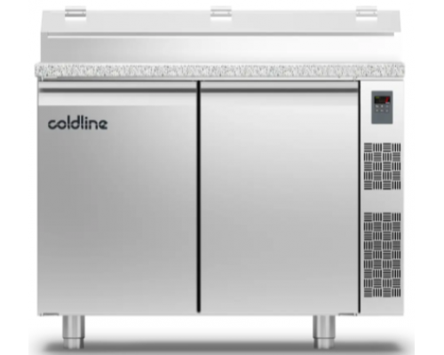 Холодильний стіл Prep-station GN1/1 | 2 двері, 280 л, -2°...+8°C, гранітна стільниця GN1/3, H 710 мм, під виносний холод | BU HORECA