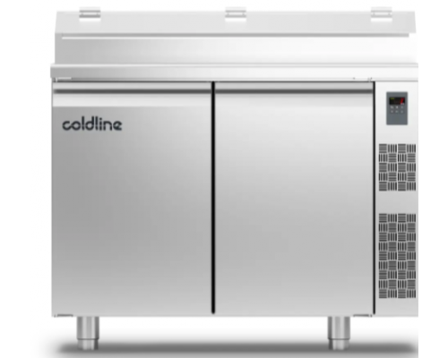 Холодильний стіл Prep-station GN1/1 | 2 двері, 280 л, -2°...+8°C, нержавіюча стільниця GN1/6, H 710 мм, під виносний холод | BU HORECA