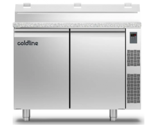Холодильний стіл Prep-station GN1/1 | 2 двері, 303 л, -2°...+8°C, гранітна стільниця GN1/3, H 760 мм, під виносний холод | BU HORECA