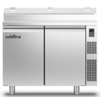 Холодильный стол Prep-station GN1/1 2 дверь, 303 л, -2°...+8°C, нержавеющая столешница GN1/6, H 760 мм, под выносной холод | BU HORECA