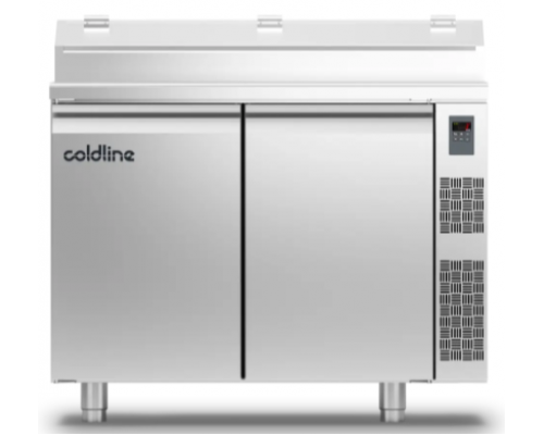 Холодильний стіл Prep-station GN1/1 | 2 двері, 303 л, -2°...+8°C, нержавіюча стільниця GN1/6, H 760 мм, під виносний холод | BU HORECA