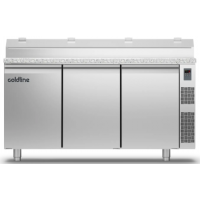 Холодильний стіл Prep-station GN1/1 | 3 двері, 440 л, -2°...+8°C, гранітна стільниця GN1/6, H 710 мм, під виносний холод | BU HORECA