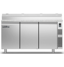 Холодильний стіл Prep-station GN1/1 | 3 двері, 440 л, -2°...+8°C, гранітна стільниця GN1/6, H 710 мм, під виносний холод | BU HORECA